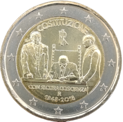 2 Euro Italien 2018 - 70. Jahrestag der Verfassung Italiens