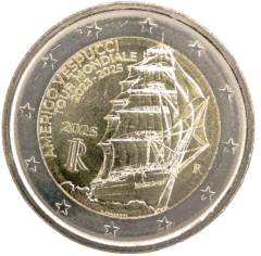 2 Euro Italien 2025 - Weltreise des Schulschiffs Amerigo Vespucci