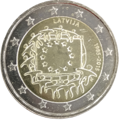 2 Euro Lettland 2015 - 30. Jahrestag der EU-Flagge
