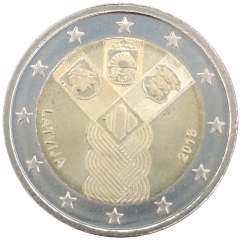 2 Euro Lettland 2018 - 100. Jahrestag der Gründung von Litauen, Lettland und Estland