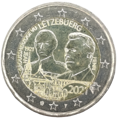 2 Euro Luxemburg 2021 - 40. Hochzeitstag von Großherzog Henri und Großherzogin Maria Teresa - Reliefversion