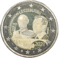 2 Euro Luxemburg 2021 - 40. Hochzeitstag von Großherzog Henri und Großherzogin Maria Teresa - Fotoversion