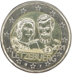2 Euro Luxemburg 2021 - 100. Geburtstag von Großherzog Jean - Reliefversion