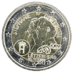2 Euro Luxemburg 2022 - 10. Hochzeitstag von Erbgroßherzog Guillaume und Erbgroßherzogin Stephanie
