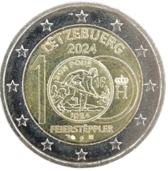 2 Euro Luxemburg 2024 - 100 Jahre Einführung der Luxemburger-Franc-Münzen mit dem Feiersteppler - Reliefversion