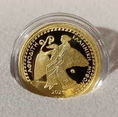 100 Euro Gold Griechenland 2021 - Göttin Aphrodite - 3,89 gramm 999er Gold PP