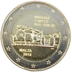 2 Euro Malta 2018 - Mnajdra Temples
