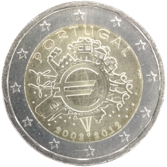 2 Euro Portugal 2012 - 10 Jahre Euro-Münzen und Euro-Banknoten