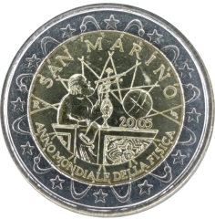 2 Euro San Marino 2005 - Weltjahr der Physik