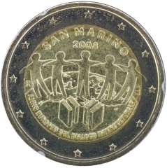 2 Euro San Marino 2008 - Europäisches Jahr des interkulturellen Dialogs
