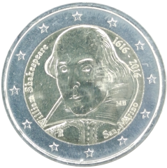 2 Euro San Marino 2016 - 400. Todestag von William Shakespeare