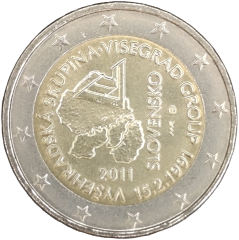 2 Euro Slowakei 2011 - 20. Jahrestag der Gründung der Visegrad-Gruppe