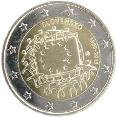 2 Euro Slowakei 2015 - 30. Jahrestag der EU-Flagge
