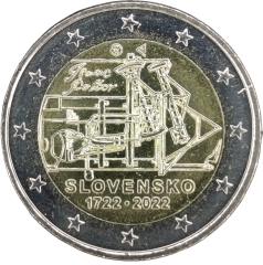2 Euro Slowakei 2022 - 300 Jahre Bau der ersten atmosphärischen Dampfmaschine Kontinentaleuropas zur Minenentwässerung