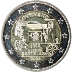 2 Euro Slowakei 2023 - 200 Jahre reguläre Postkutschenlinie Wien-Bratislava