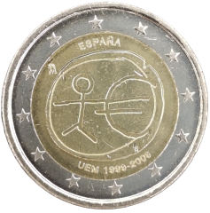 2 Euro Spanien 2009 - 10 Jahre Wirtschafts- und Währungsunion, Einführung des Euro
