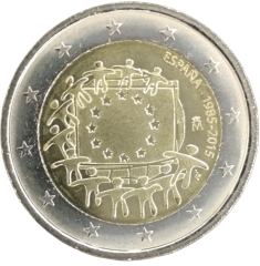 2 Euro Spanien 2015 - 30. Jahrestag der EU-Flagge