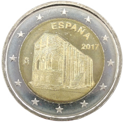 2 Euro Spanien 2017 - Kirche Santa María del Naranco in Oviedo - UNESCO-Welterbe
