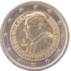 2 Euro Vatikan 2007 - 80. Geburtstag Seiner Heiligkeit Papst Benedikt XVI.