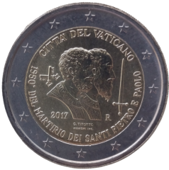 2 Euro Vatikan 2017 - 1950. Jahrestag des Martyriums von St. Peter und St. Paul