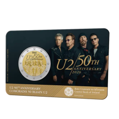 2 Euro Irland 2026 Coincard U2 Rockband 50th Anniversary BU Vorverkauf 01.10