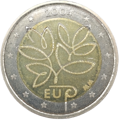 2 Euro Finnland 2004 Sondermünze  EU-Mitgliedschaft prägefrisch aus Rolle