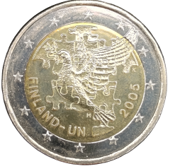 2 Euro Finnland 2005 Sondermünze  UN-Vereinte Nationen prägefrisch aus Rolle