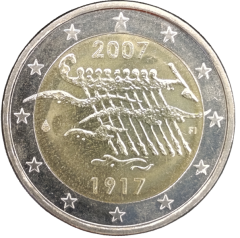 2 Euro Finnland 2007 Sondermünze  90 Jahre Unabhängigkeit prägefrisch aus Rolle
