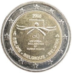2 Euro Belgien 2008 - 60. Jahrestag der Allgemeinen Erklärung der Menschenrechte