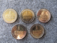 5 x 2 Euro BRD 2009 Sondermünzen Saarland ADFGJ komplett bankfrisch aus der Rolle