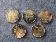 5 x 2 Euro BRD 2010 Sondermünzen Bremen ADFGJ komplett bankfrisch aus der Rolle