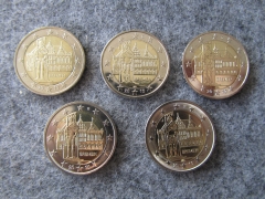 5 x 2 Euro BRD 2010 Sondermünzen Bremen ADFGJ komplett bankfrisch aus der Rolle