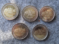 5 x 2 Euro BRD 2007 Sondermünzen Schweriner Schloss ADFGJ komplett bankfrisch aus der Rolle