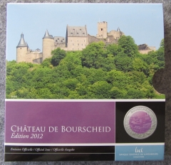 5 Euro Luxemburg 2012 Burg Bourscheid  kompletter Folder