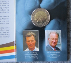 2 Euro Belgien 2005 Sondermünze Währungsunion stgl. im 3 teiligen Folder