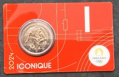 2 Euro Frankreich 2024 - Herkules und der Ringkampf - COINCARD - FARBE MEINER WAHL